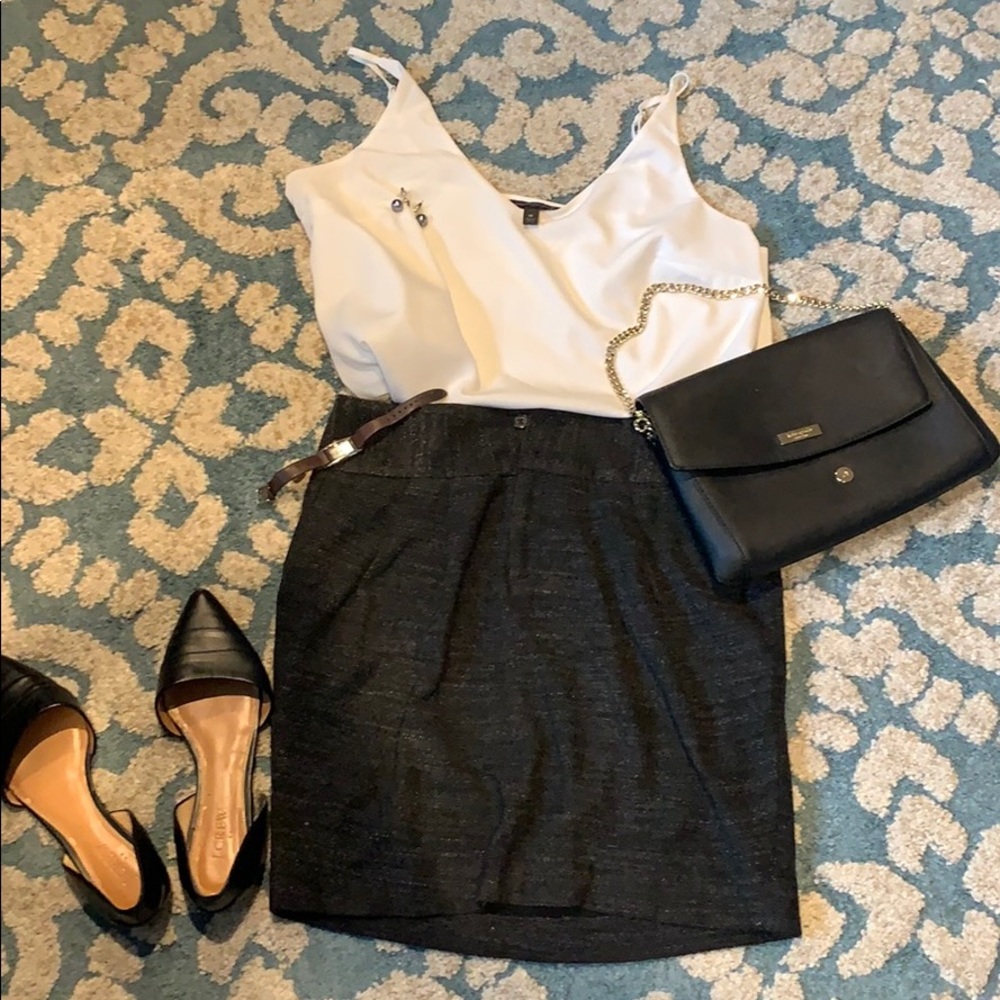 Banana Republic Wool Skirt - Black Grey - 2